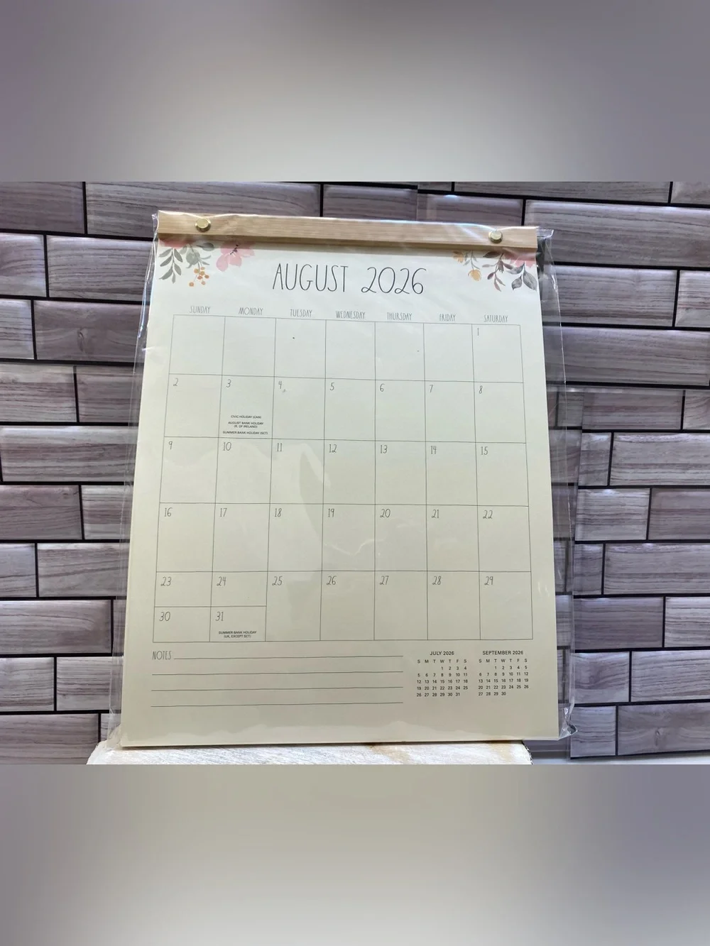 RAE DUNN ❤️2027 Bamboo Hanger Monthly Calendar  Floral New